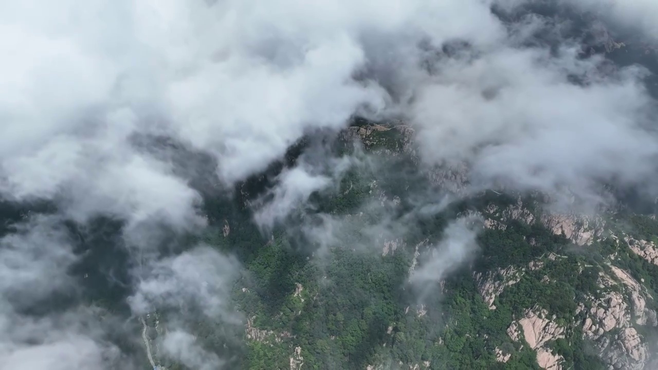 泰山云海航拍视频素材