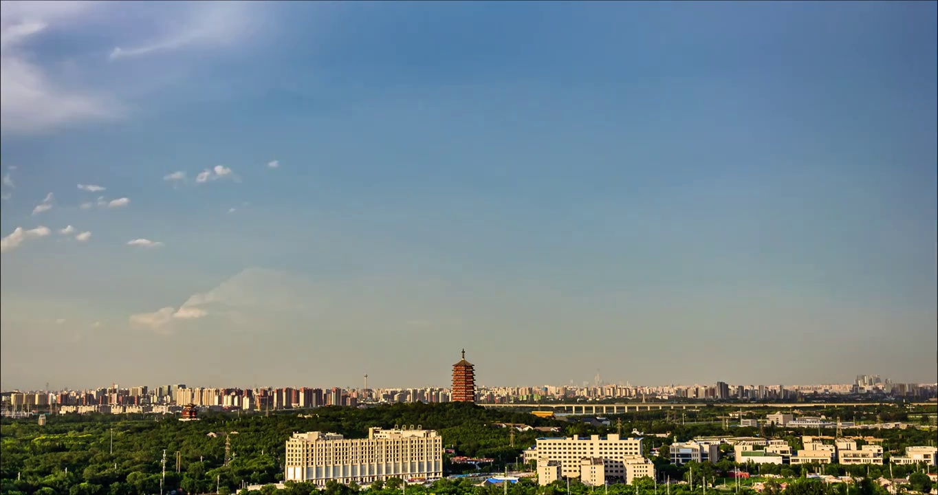 京城上空的流云晚霞延时视频视频素材