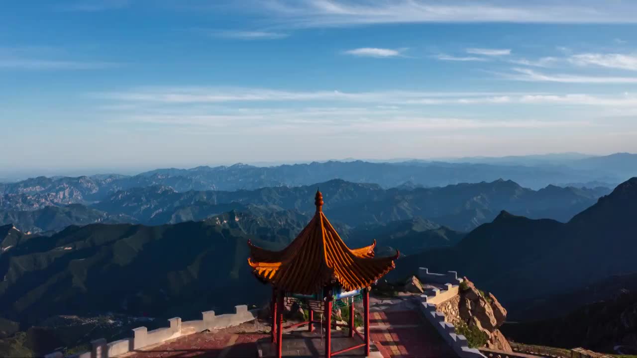 航拍北京房山百花山白草畔视频素材