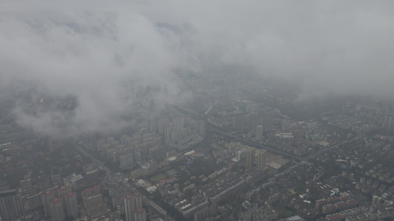 航拍福州闽江沿岸城市风光建筑视频素材