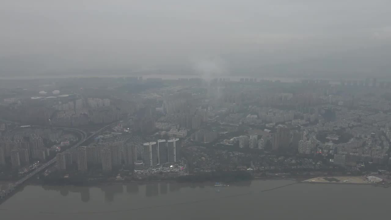 航拍福州闽江沿岸城市风光建筑视频素材