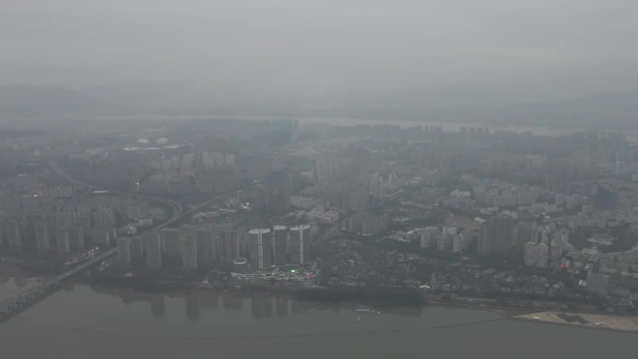 航拍福州闽江沿岸城市风光建筑视频素材