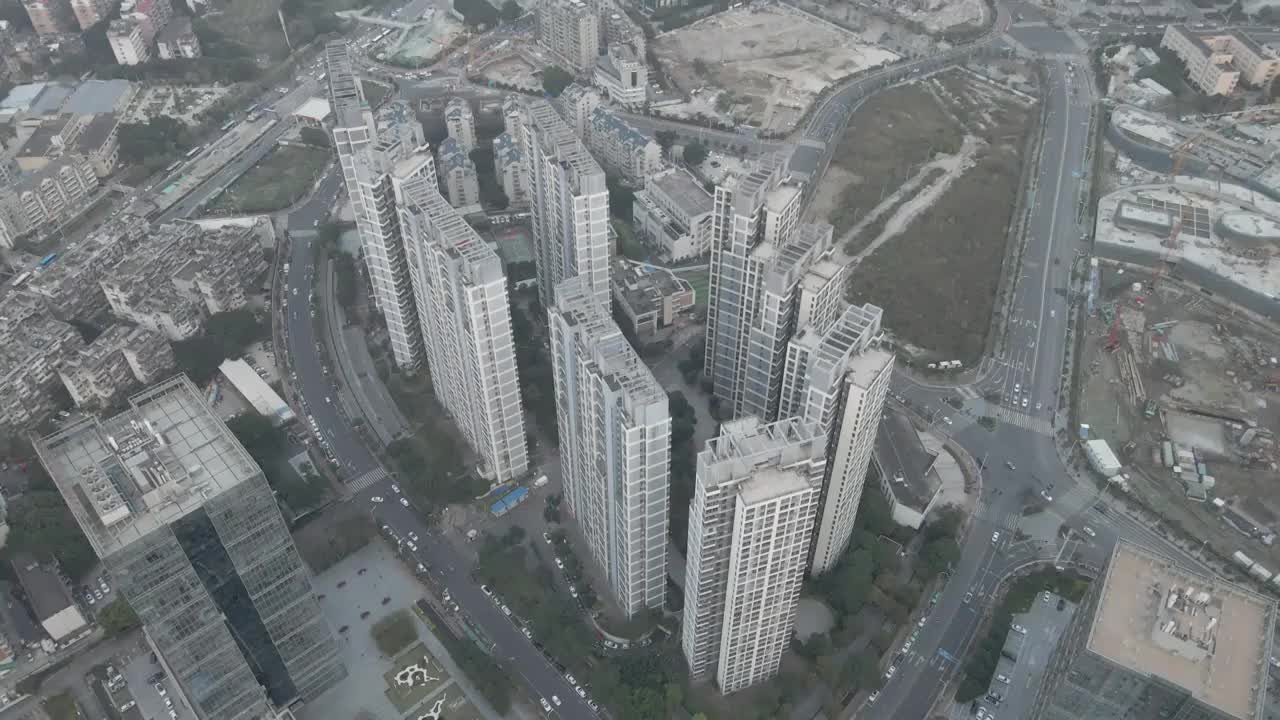 航拍福州闽江沿岸城市风光建筑视频素材