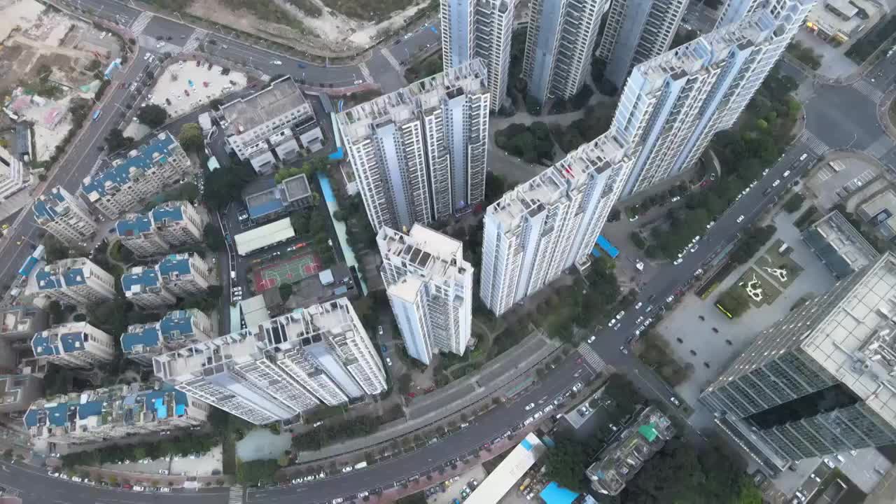 航拍福州闽江沿岸城市风光建筑视频素材