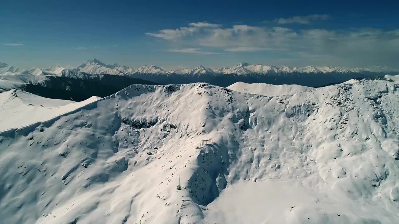 西藏拉林公路南迦巴瓦峰雪山航拍视频素材