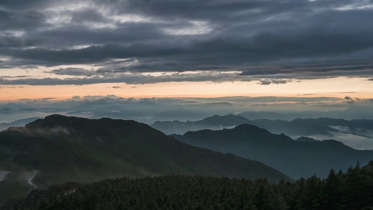 北京房山百草畔自然风景区晚霞云海视频素材