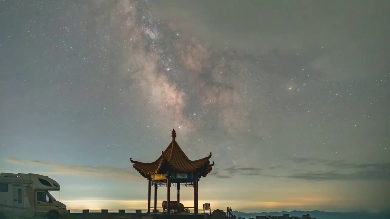 北京房山百草畔自然风景区夏季银河视频素材