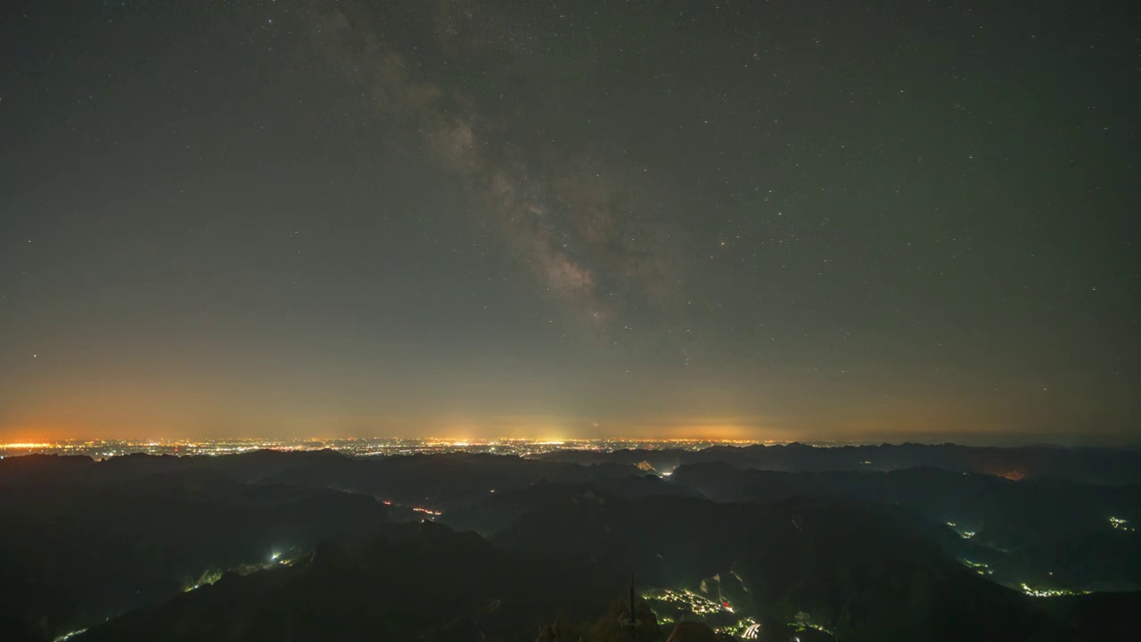 北京房山百草畔自然风景区夏季银河视频素材