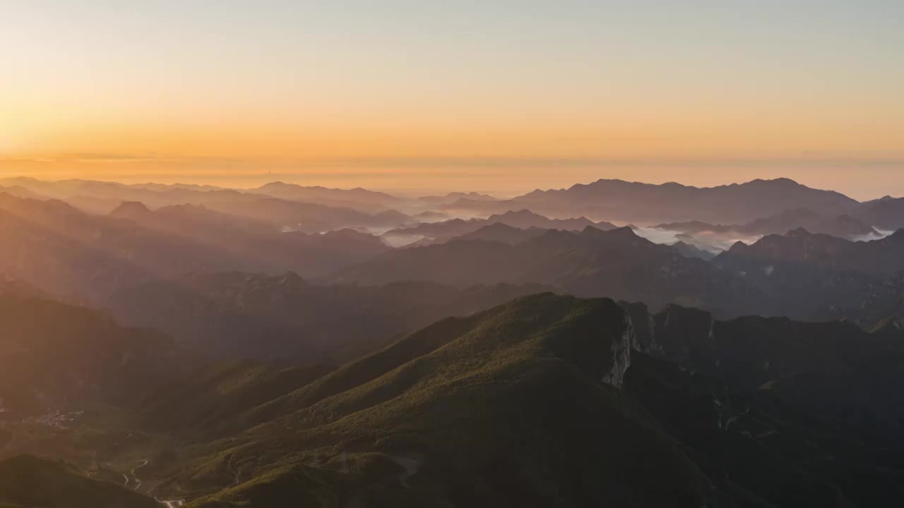 北京房山百草畔自然风景区日出光影视频素材