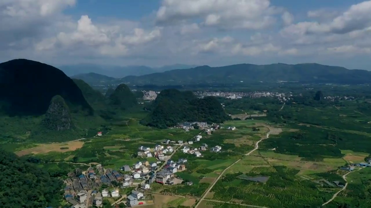 广西壮族自治区桂林市喀斯特地貌航拍风光视频素材