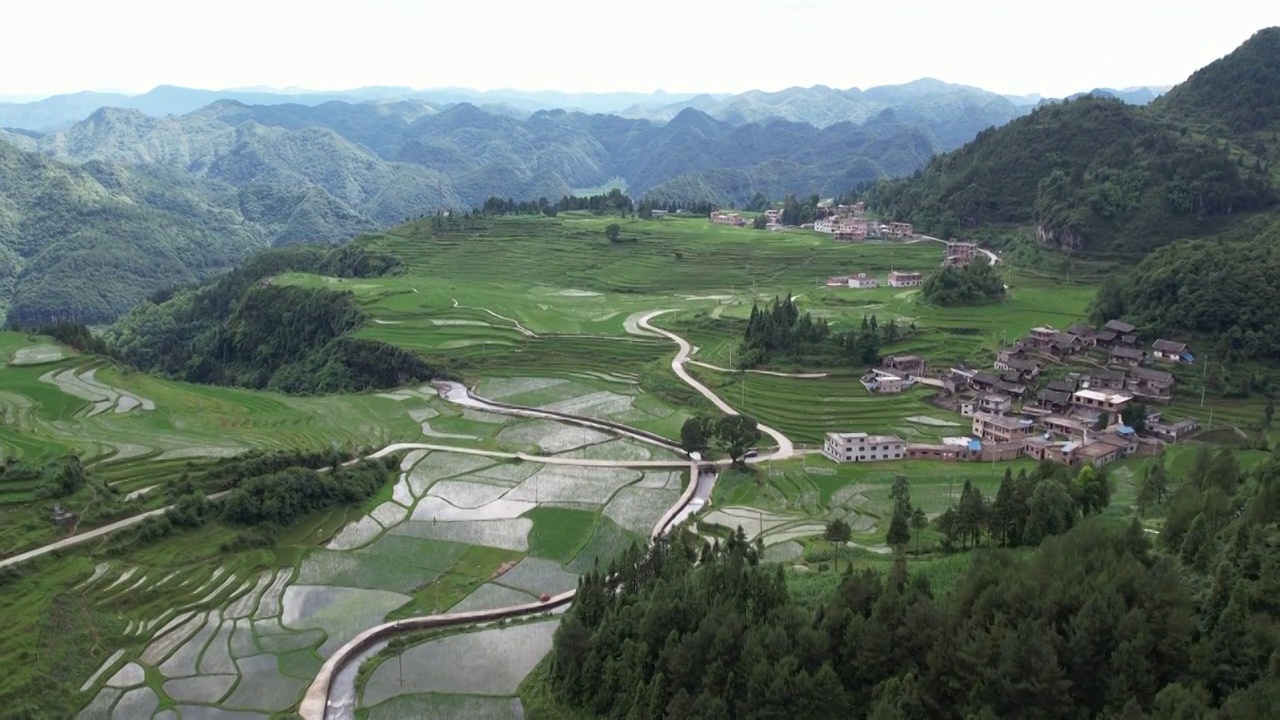 贵阳市高坡姊妹胡梯田视频素材