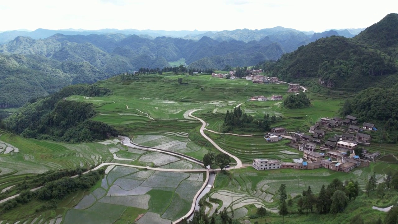 贵阳市高坡姊妹胡梯田视频素材