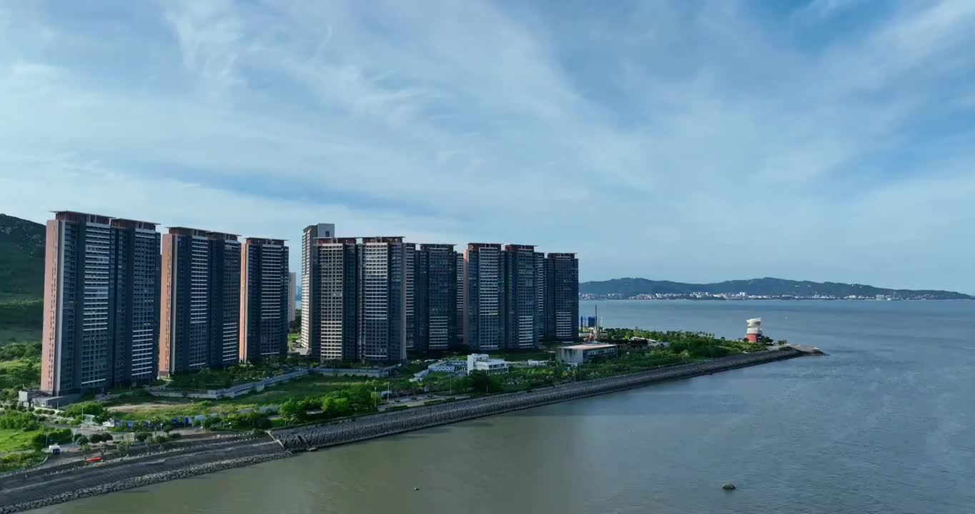 福建厦门湾漳州港海岸公园视频素材