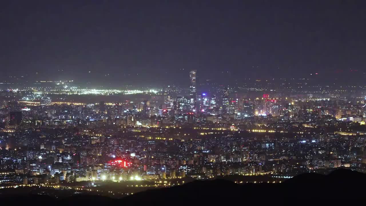 北京城市繁华夜景视频素材