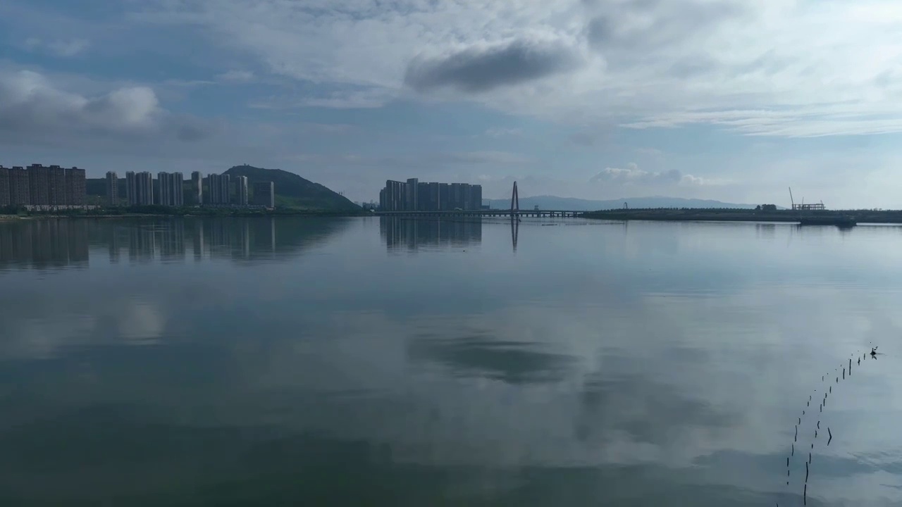 福建厦门湾漳州港海湾风光视频素材