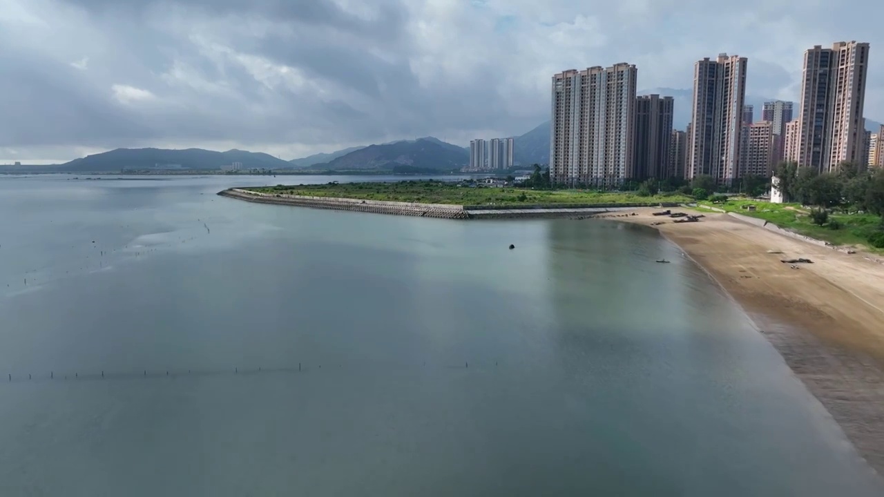 福建漳州港海岸公园沙滩视频素材