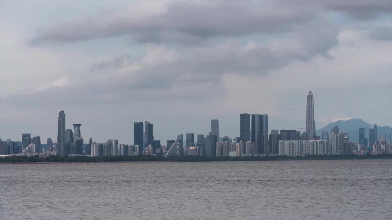 深圳湾拍福田CBD建筑延时视频素材