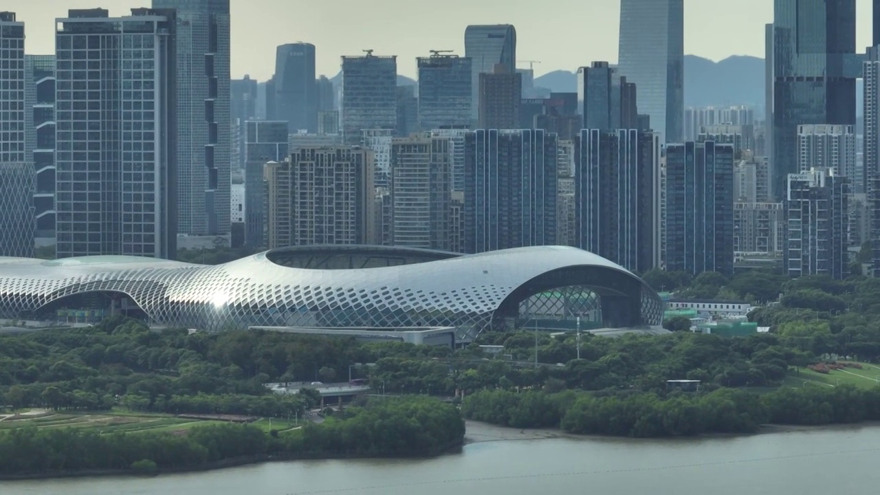 春茧深圳湾建筑群视频素材