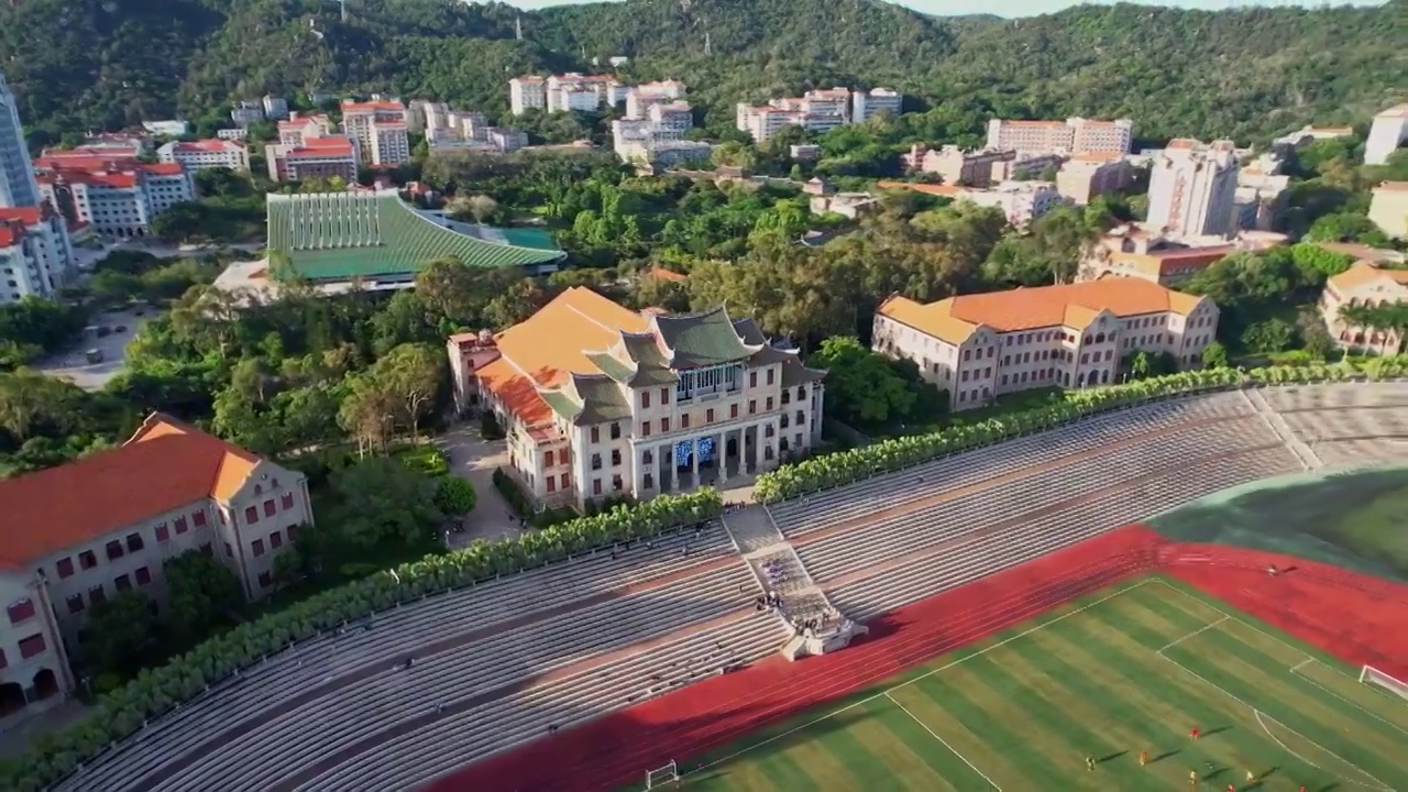 厦门航拍厦门大学建筑风光视频素材