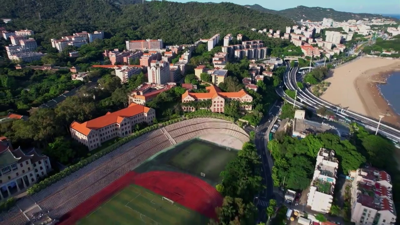 厦门航拍厦门大学建筑风光视频素材