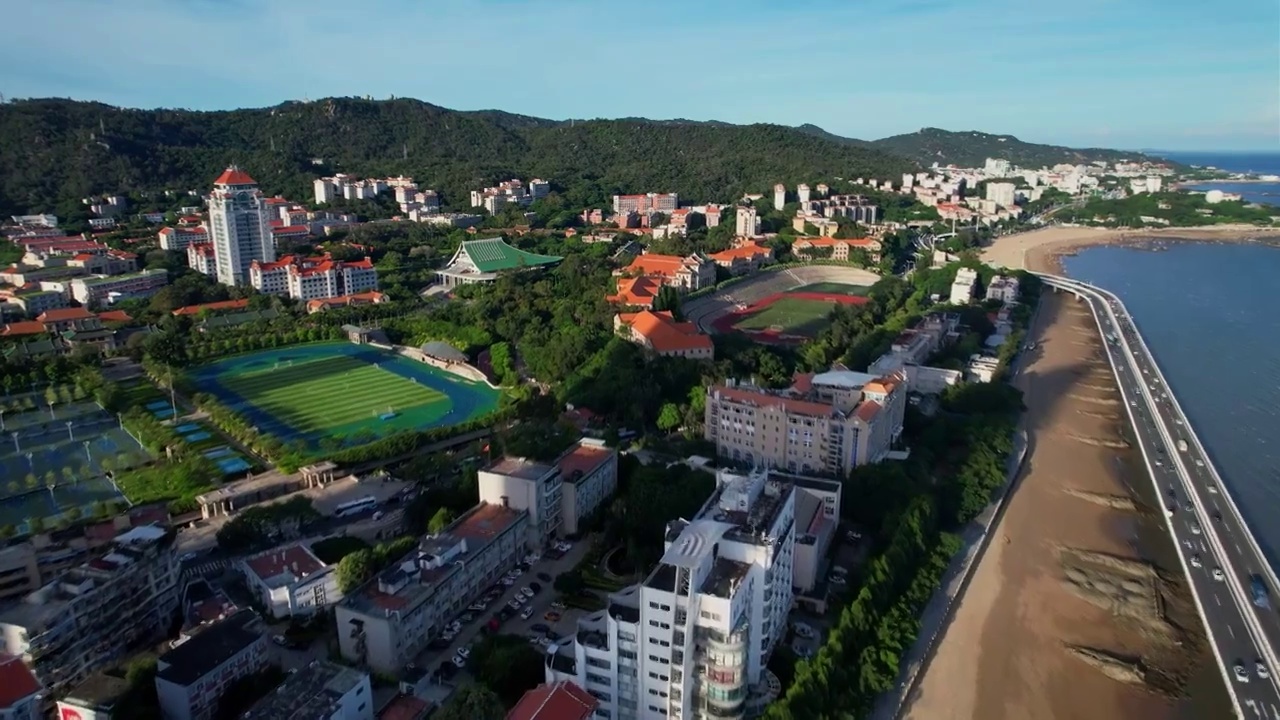 厦门航拍厦门大学建筑风光视频素材