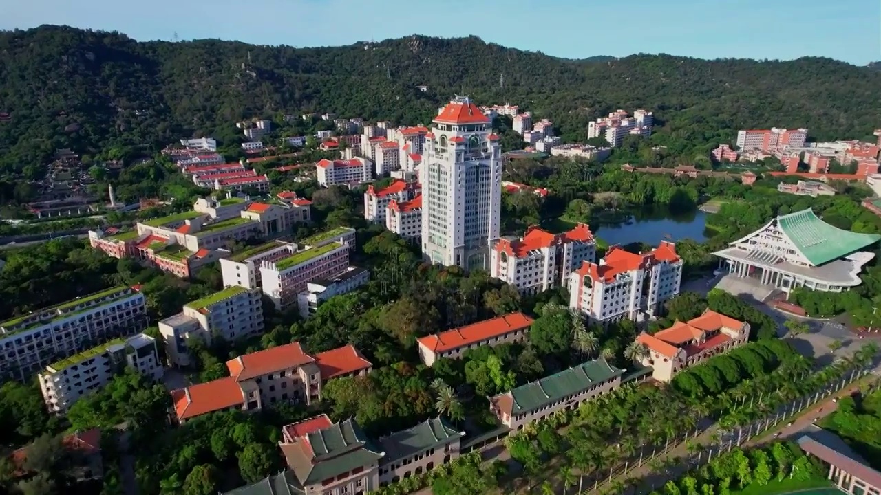 厦门航拍厦门大学建筑风光视频素材