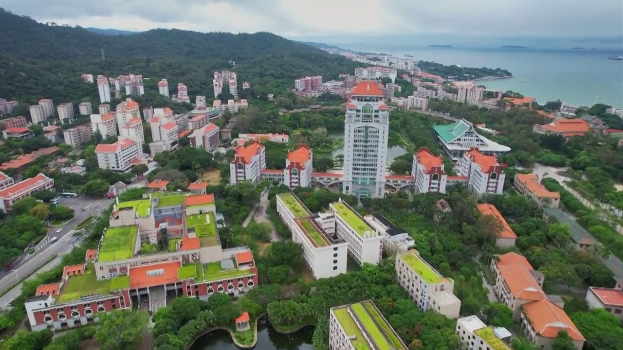 厦门航拍厦门大学建筑风光视频素材