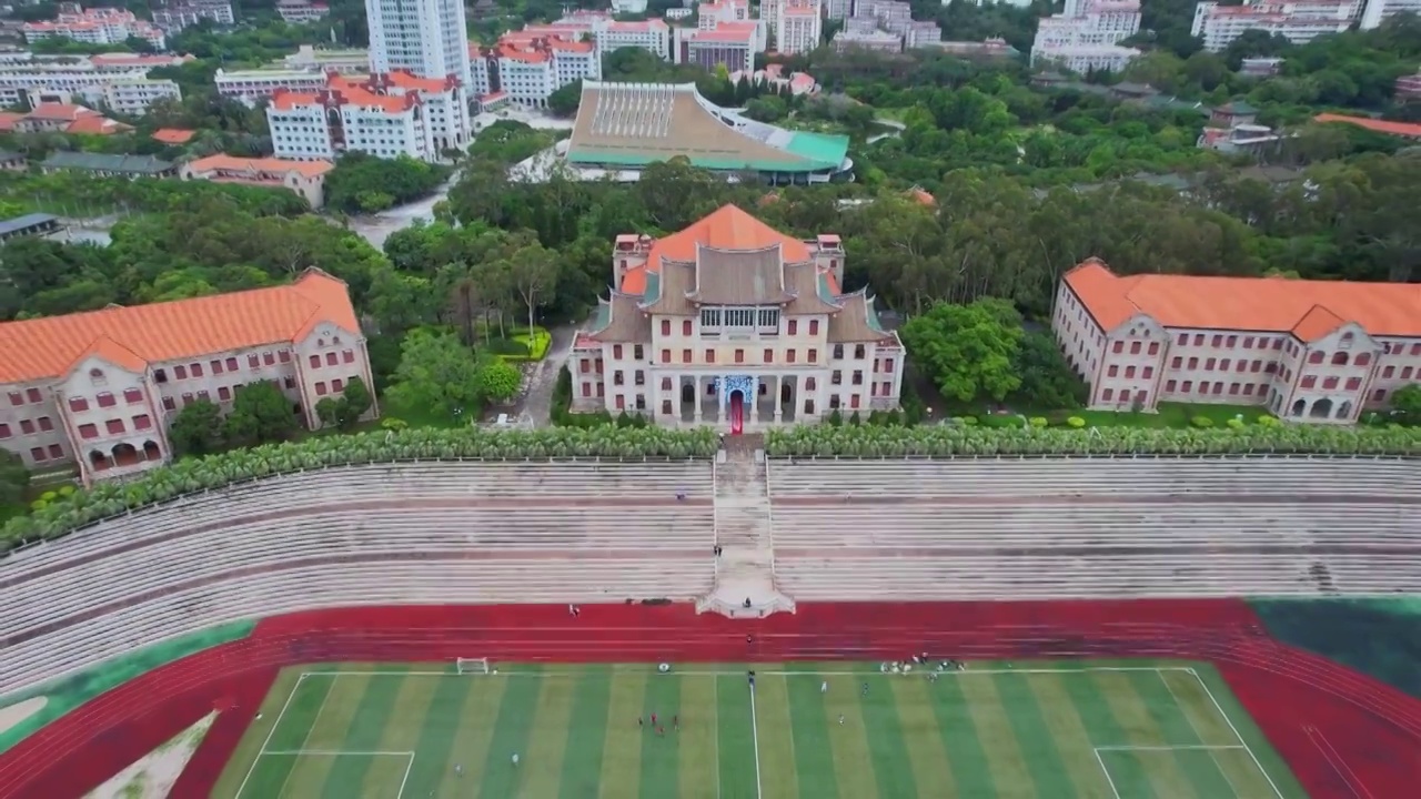 厦门航拍厦门大学建筑风光视频素材