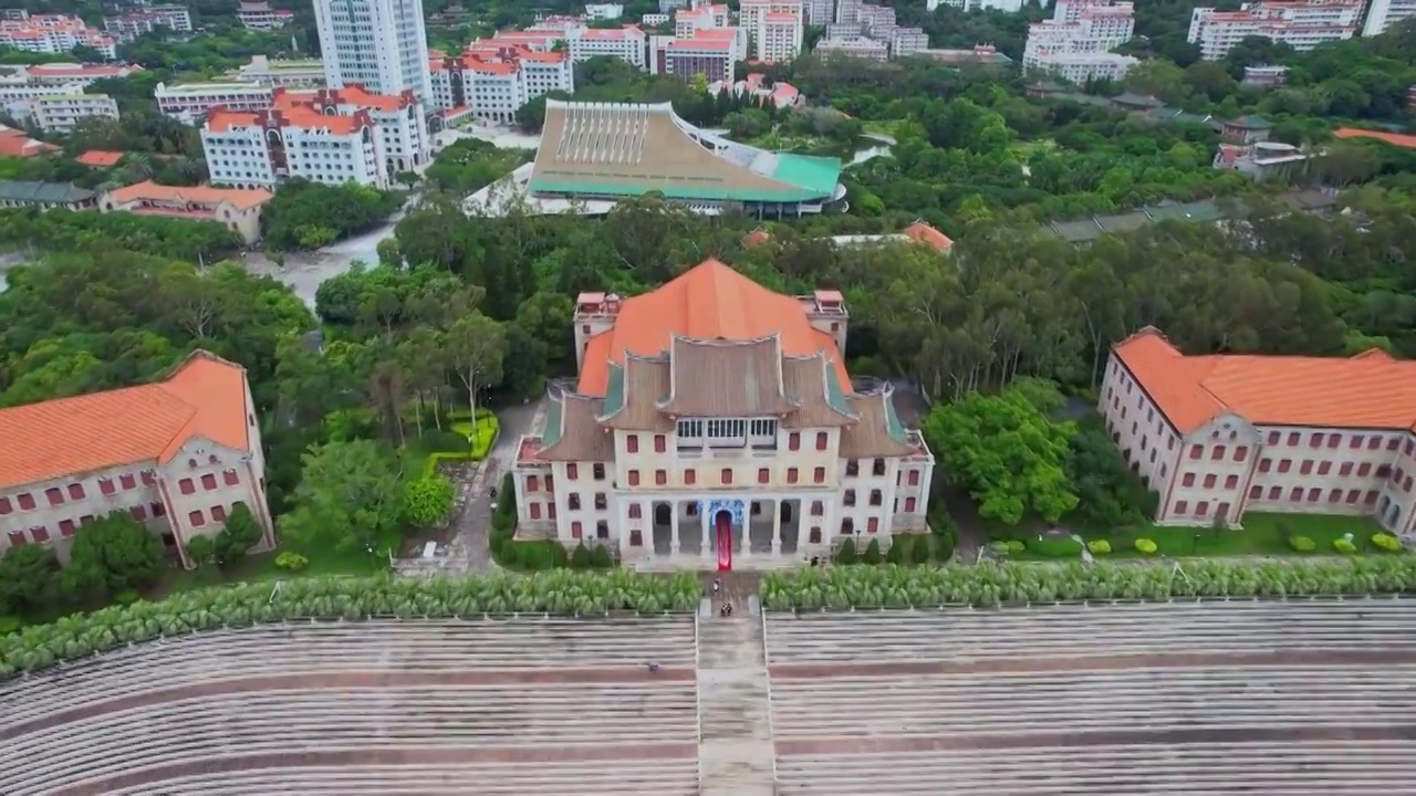 厦门航拍厦门大学建筑风光视频素材