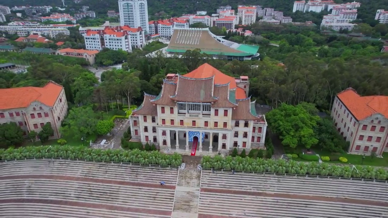 厦门航拍厦门大学建筑风光视频素材