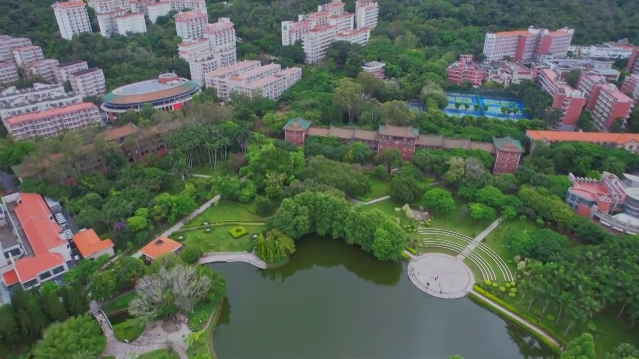 厦门航拍厦门大学建筑风光视频素材