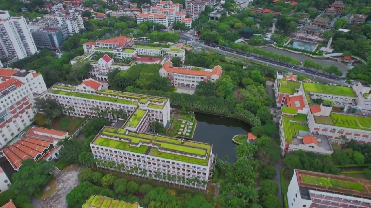 厦门航拍厦门大学建筑风光视频素材