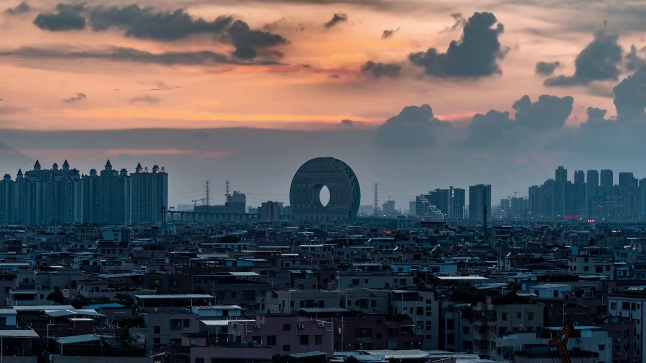 广东省广州市广州圆的日落晚霞视频素材