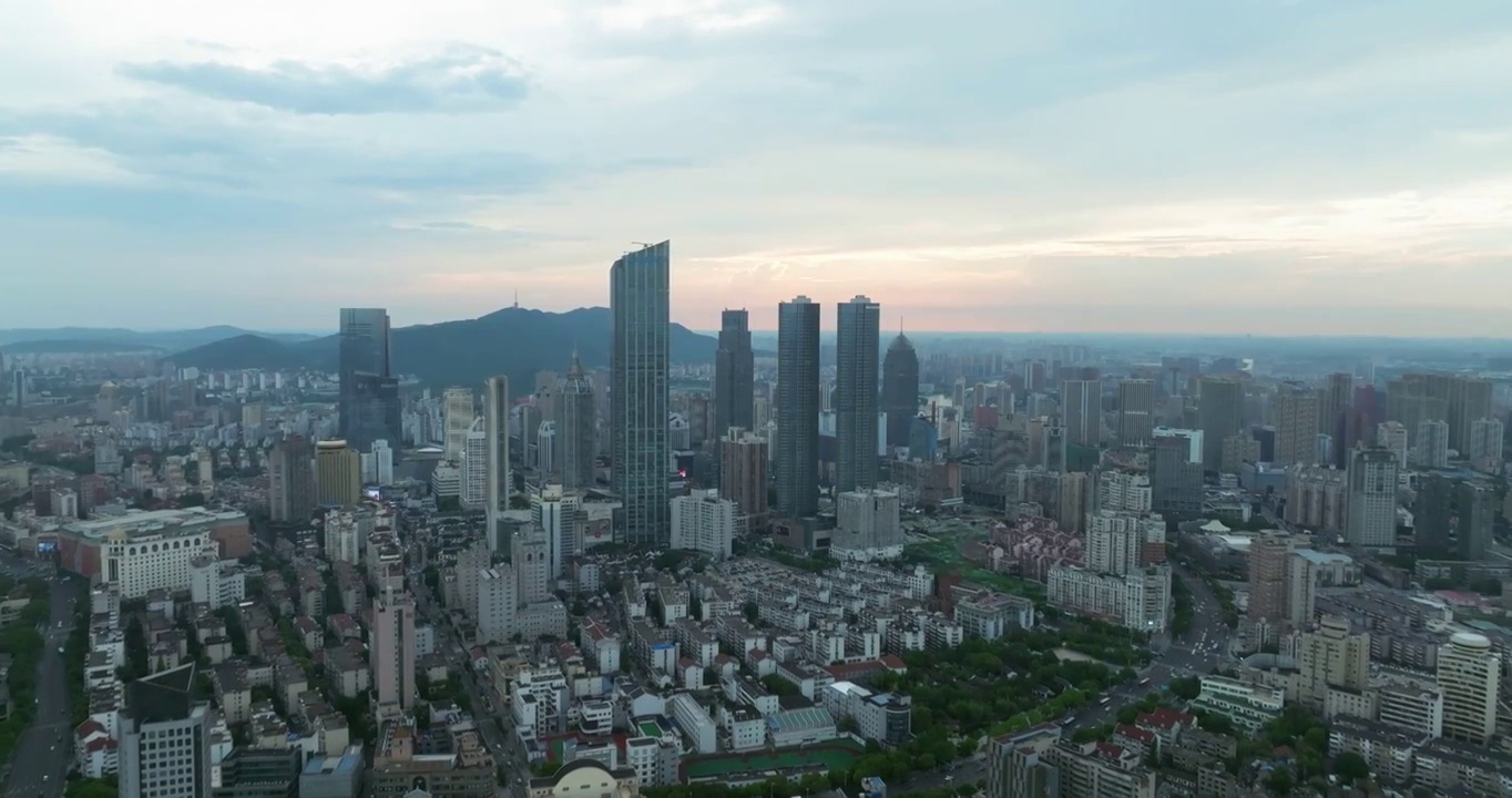 江苏省无锡市城市建筑日落晚霞夜景风光视频素材