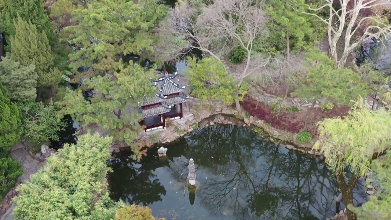 航拍上海城市文旅地标建筑景观——上海古猗园视频素材