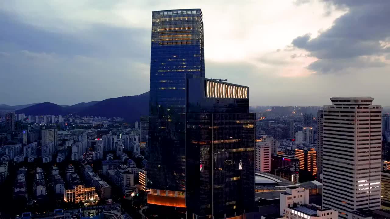 江苏无锡城市建筑夜景风光视频素材