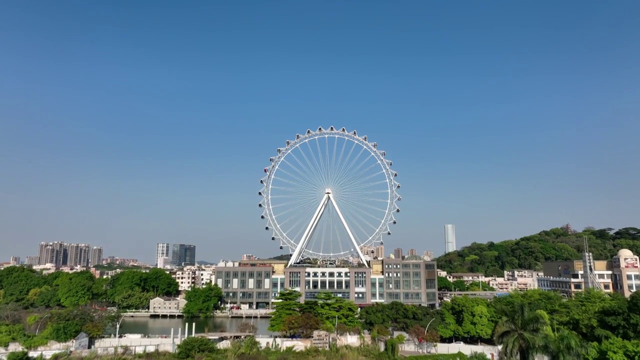 中山市城市地标风光岐江摩天轮视频素材