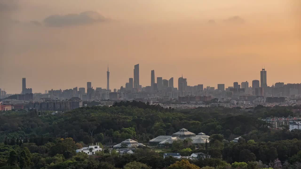 广州华南植物园与广州地标建筑夜景视频素材