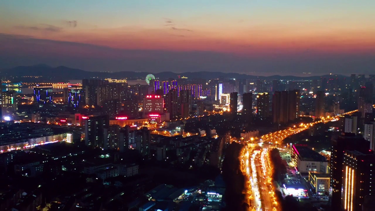 江苏 无锡 地标 太湖广场 博物院 夜景 航拍视频 4K视频素材