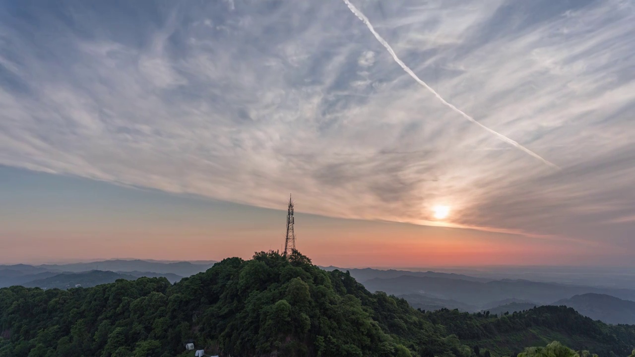 龙泉山日出视频素材