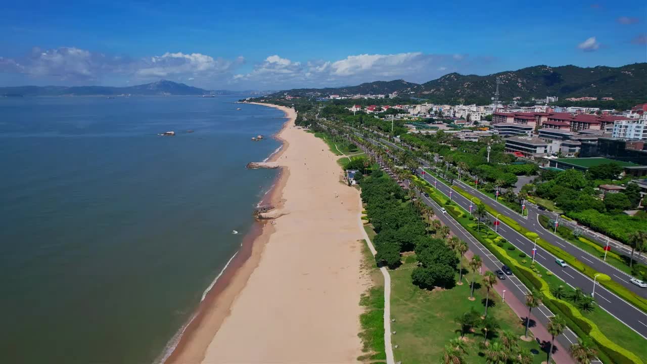 厦门航拍环岛路海边风景视频素材