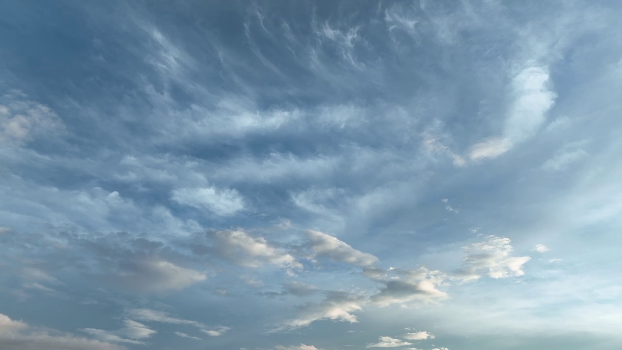 晴朗天气蓝色天空中变化的白云视频素材