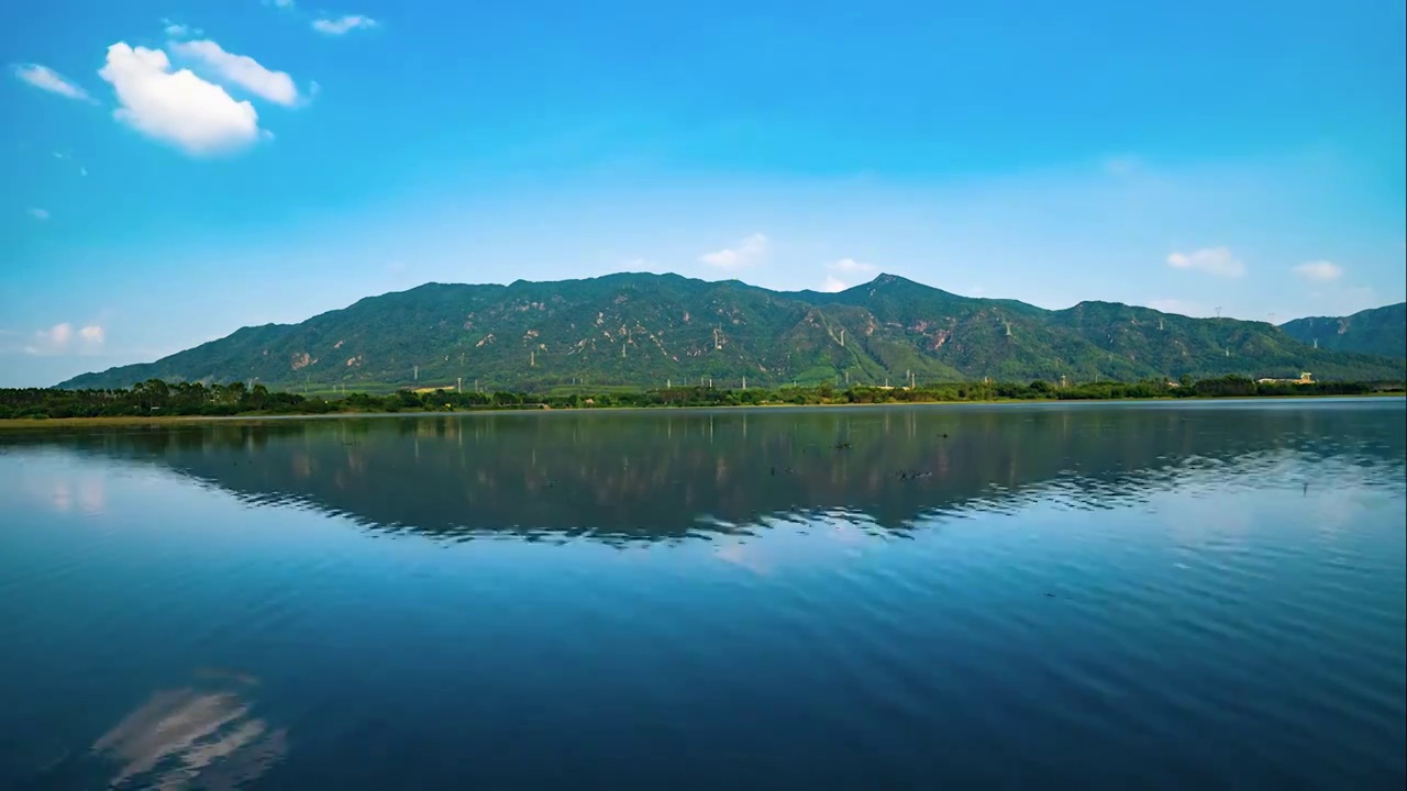 清远黎塘湿地天空之镜延时摄影视频素材