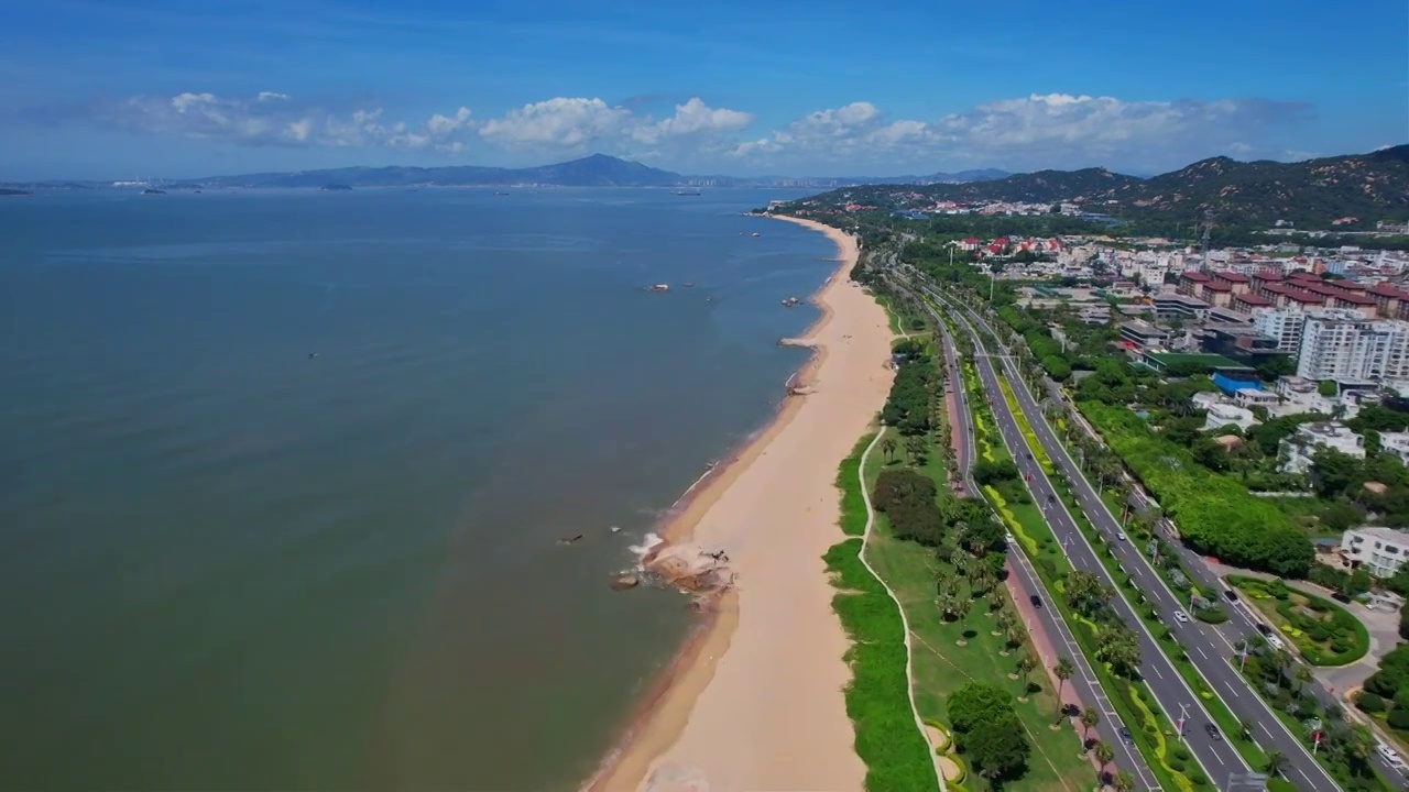 厦门航拍环岛路海边风景视频素材