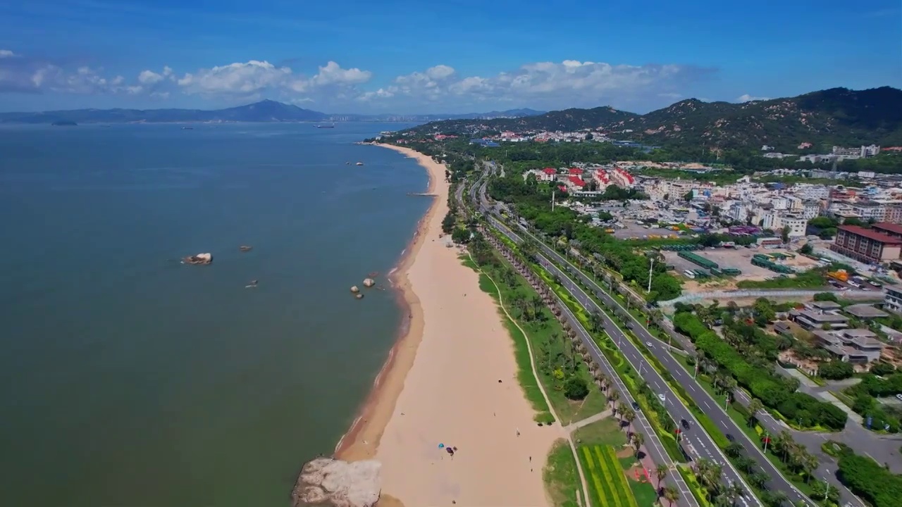 厦门航拍环岛路海边风景视频素材