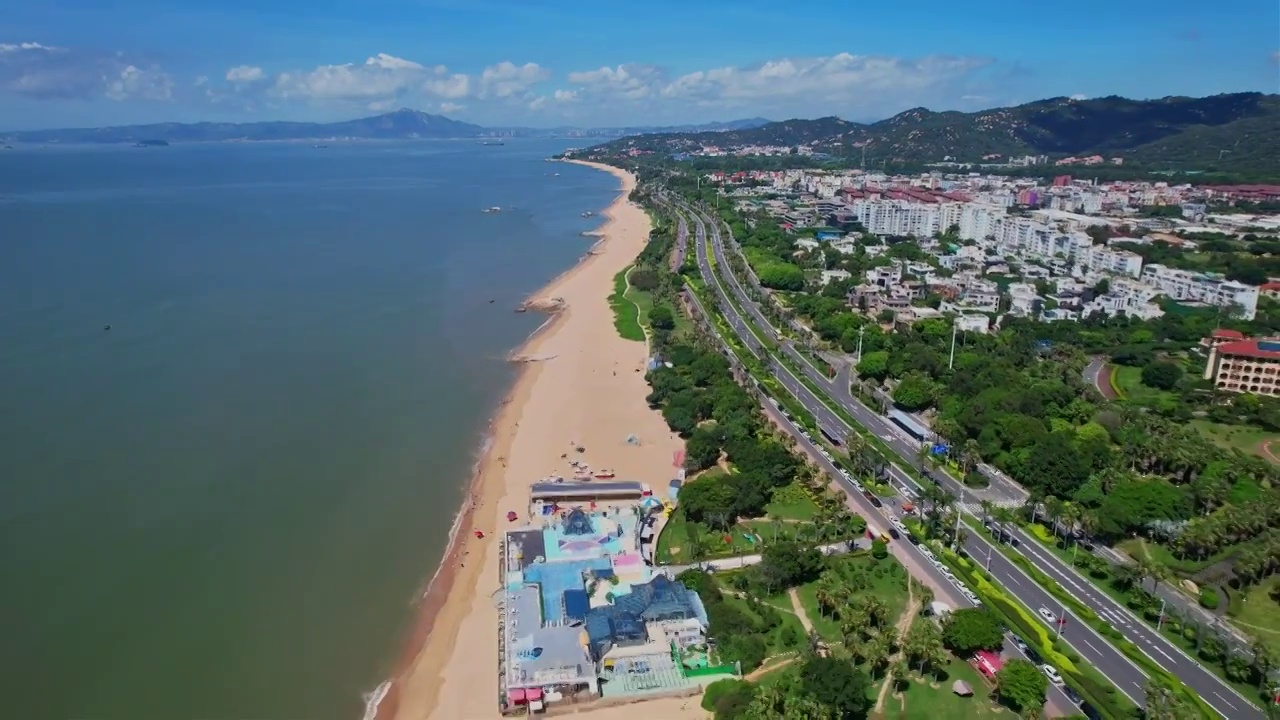 厦门航拍环岛路海边风景视频素材