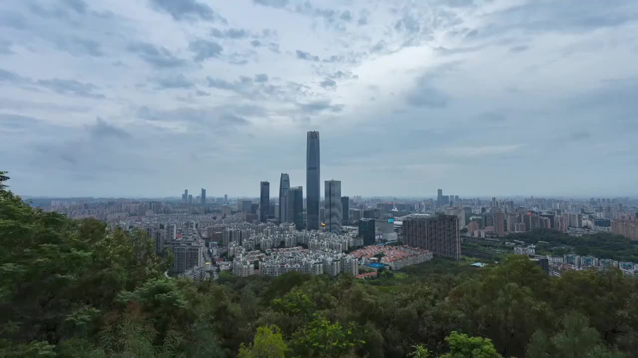 东莞CBD天际线日转夜风光视频素材