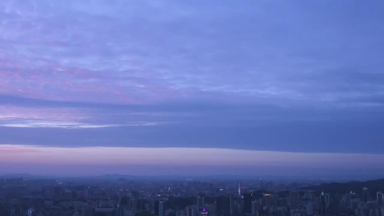 广州城市夕阳晚霞火烧云航拍视频素材