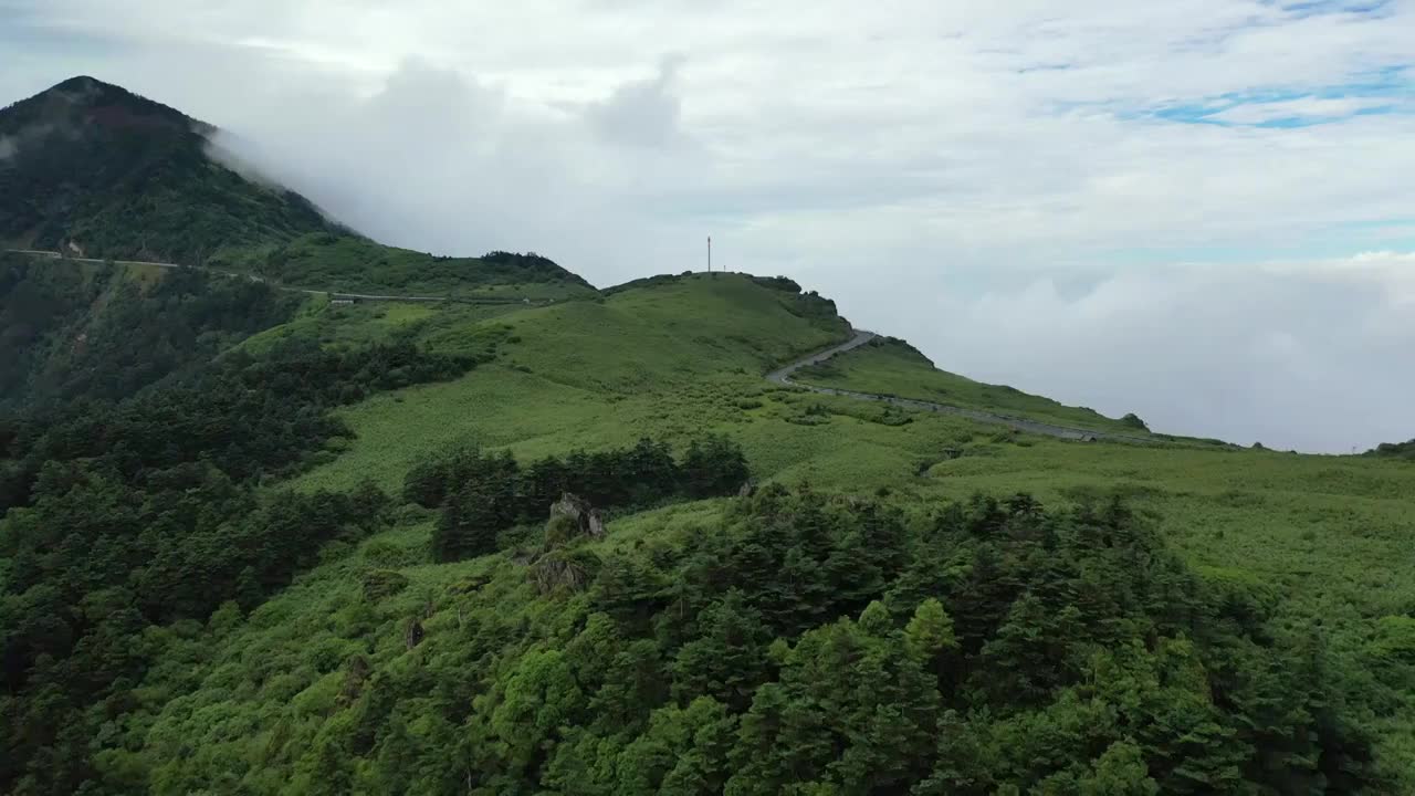 湖北神农架林区神农顶云雾缭绕自然风光视频素材