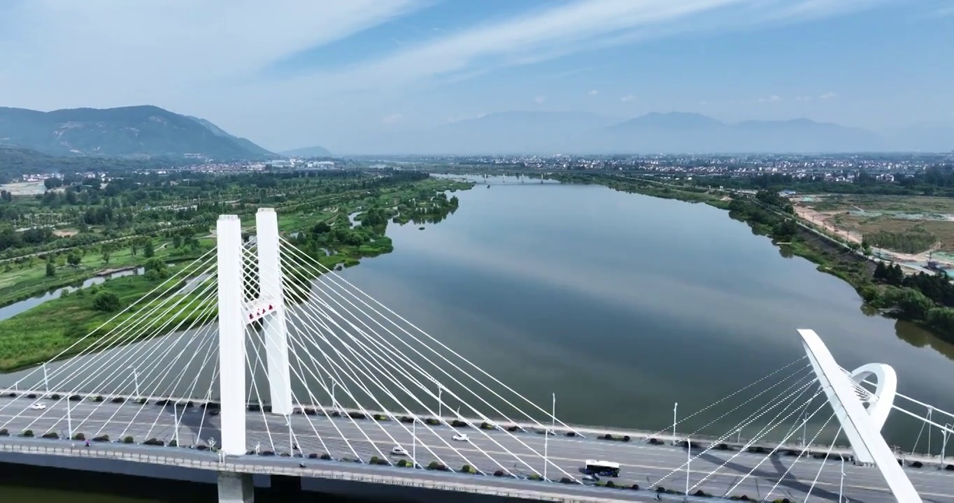 航拍陕西省汉中市城市风光视频素材